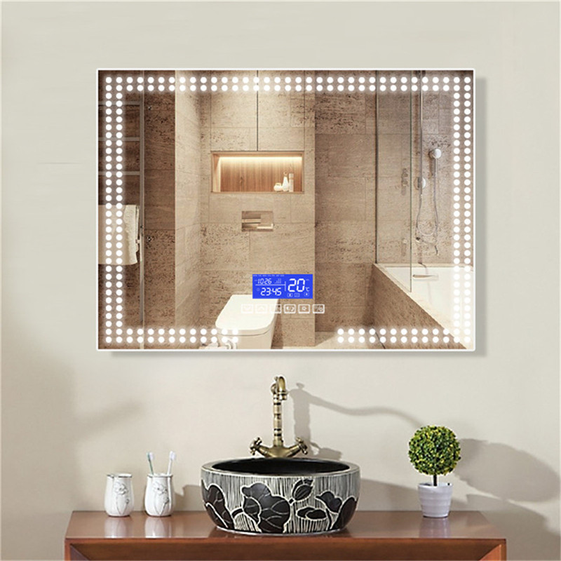 Висококачествена стена монтирана Купър-свободен светодиоден, осветено огледало за баня с блутут говорител