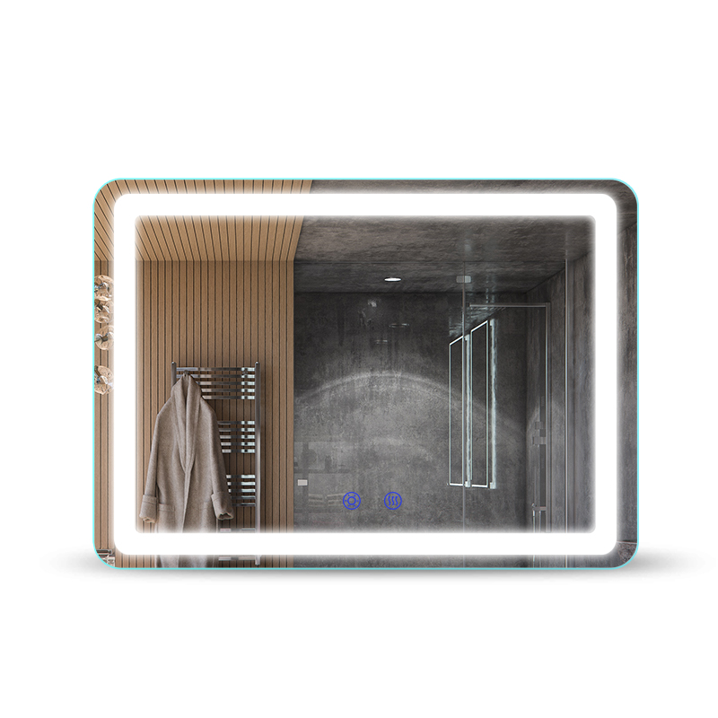 Големи LED огледала за баня с пълна дължина с черна рамка около осветление за огледало за грим