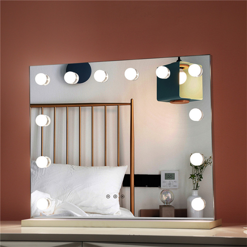 Спално осветени LED Messmetic Mirror Dimmable Bulbs Makeup Vanity Hollywood Mirror